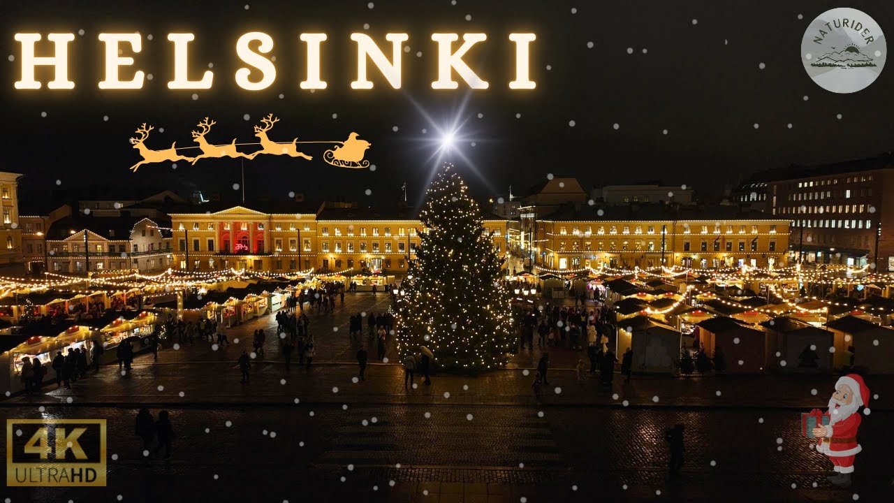 Helsinki Christmas Market Walk | Christmas Lights | December 2025 | Helsinki, Finland | 4K
