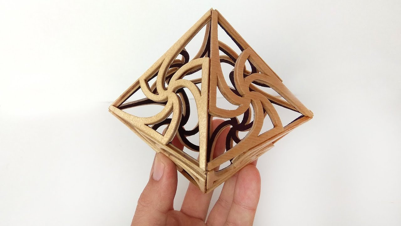 Scroll saw 3D fretwork - octahedron
