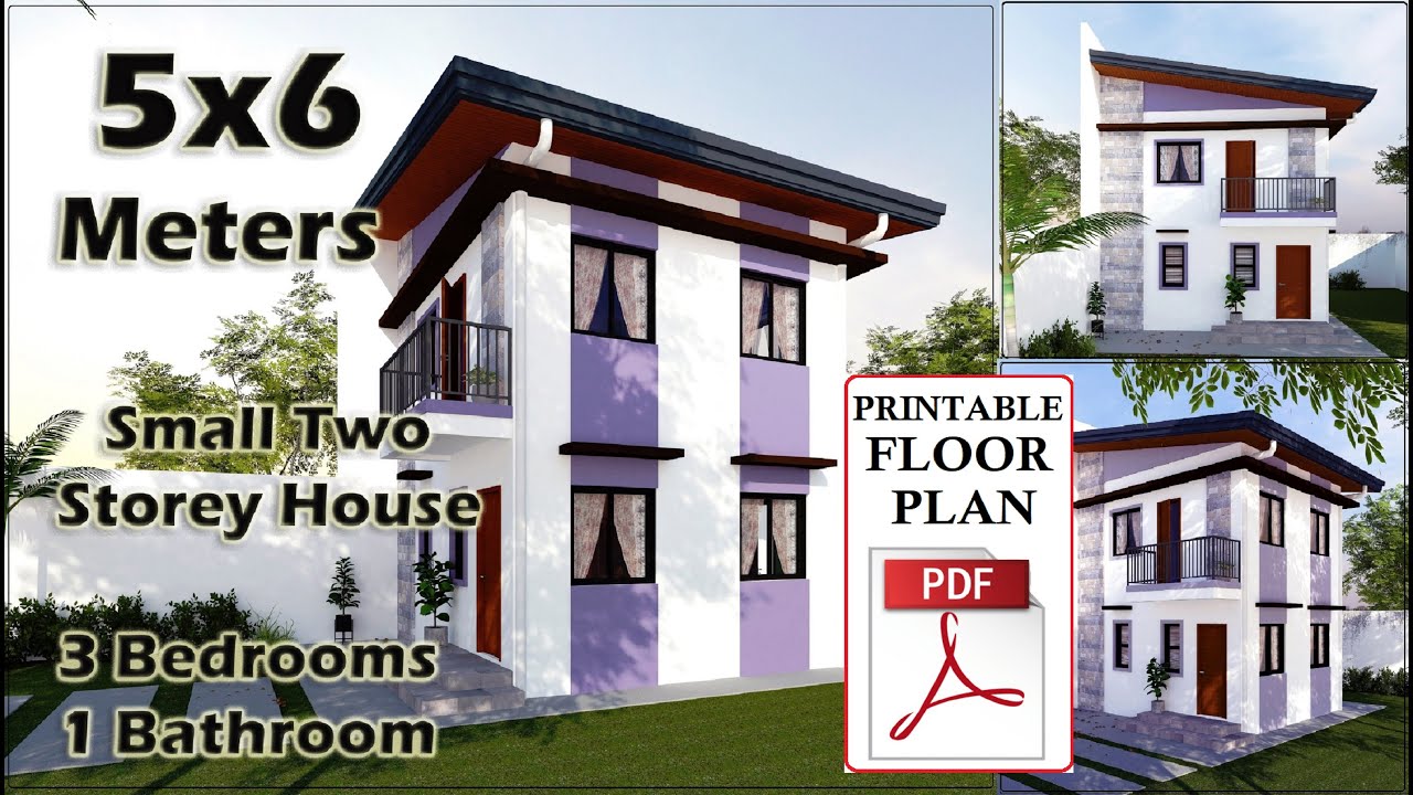 SMALL TWO STOREY HOUSE (5x6 M.) Floor Plan Download link on Description