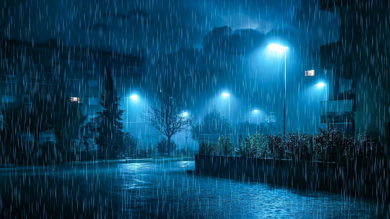 Korean Rainy Night ASMR for Sleep & Study | Relaxing Rain Sounds on a Quiet Street in Korea