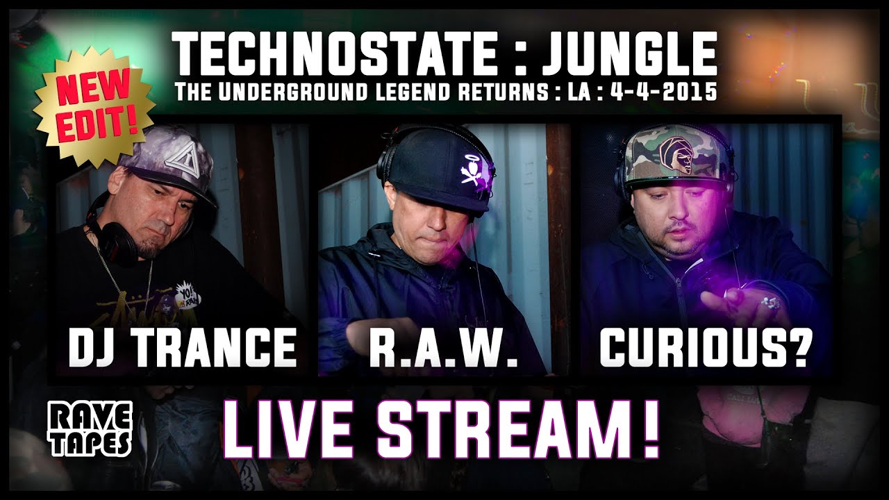 RAW - Curious - DJ Trance LIVE STREAM Technostate Jungle April 2015