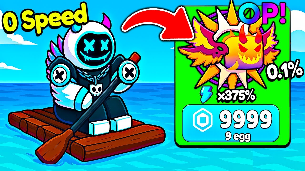 Starting Over as NOOB with OP MEGA SUN DEMON In Kayak Racing! (Roblox)