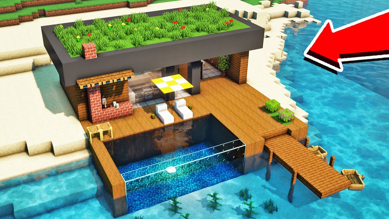 Minecraft - Como construir uma casa moderna de praia