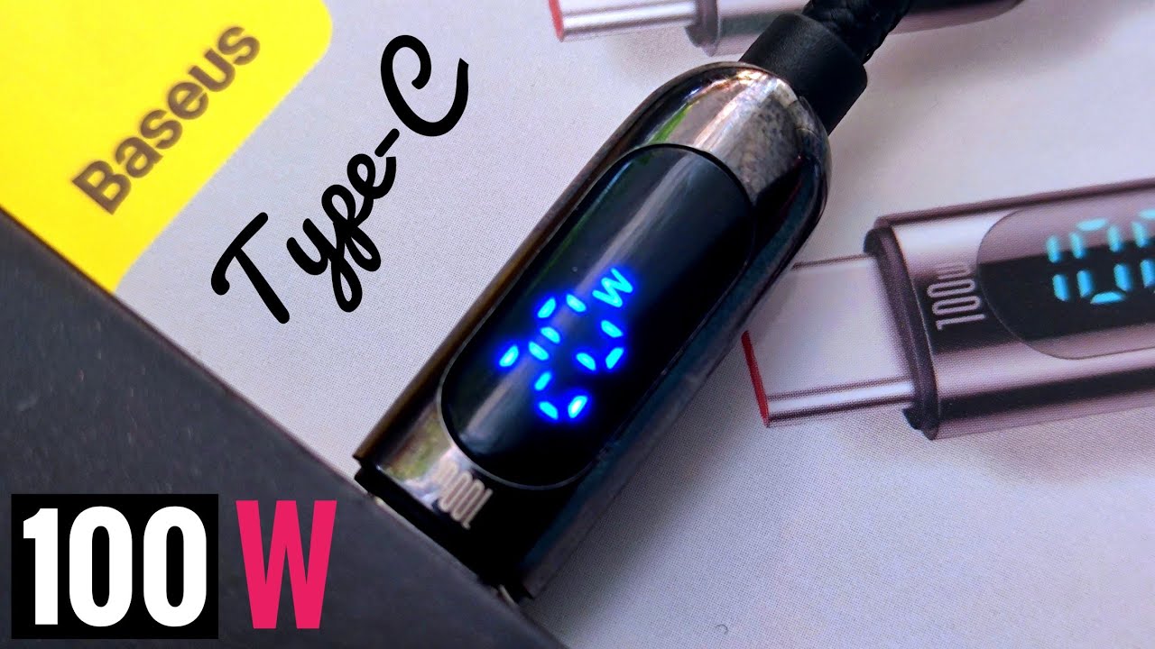 BASEUS 100W 🔥 USB Type-C to Type-C Cable with Display 👍