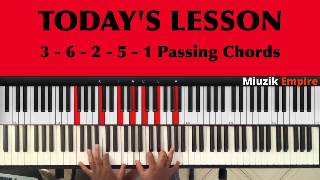 A Nice 3 -6 - 2 -5 - 1 Passing Chords to the 4 in the Key of C