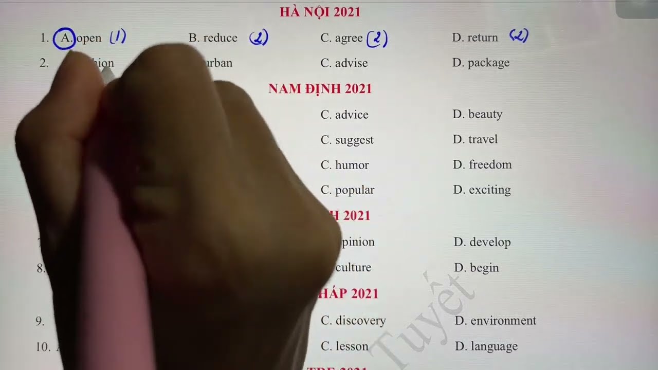Tiếng Anh 9 - BÀI TẬP NHẤN TRỌNG ÂM - luyện thi tuyển sinh vào 10 môn Tiếng Anh