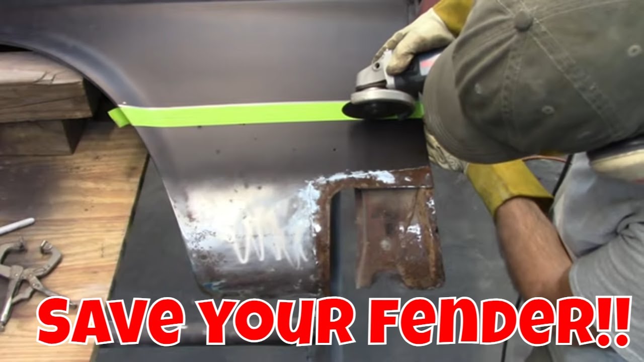 Repairing a rusted fender on a 67/68 Mustang. Jade part 26