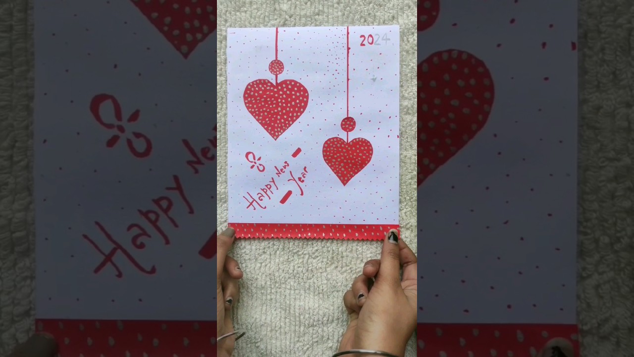 Happy new year greeting card#trend #youtube #satisfying #craft #diy #shorts#novisha art and craft
