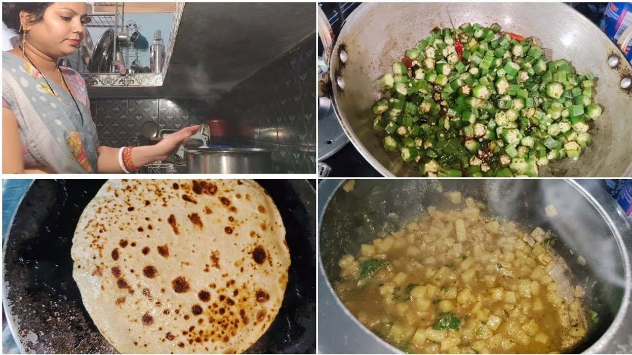 आज दोपहर में मैने दाल चावल भिंडी भुजिया और रात में सत्तू पराठा और आलू की सब्जी | Daily Cooking Vlog