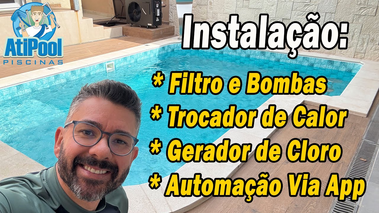 Instala&ccedil;&atilde;o de Automa&ccedil;&atilde;o Basic SmartPool Tholz, Trocador de Calor, Gerador de Cloro Tholz e Vinil