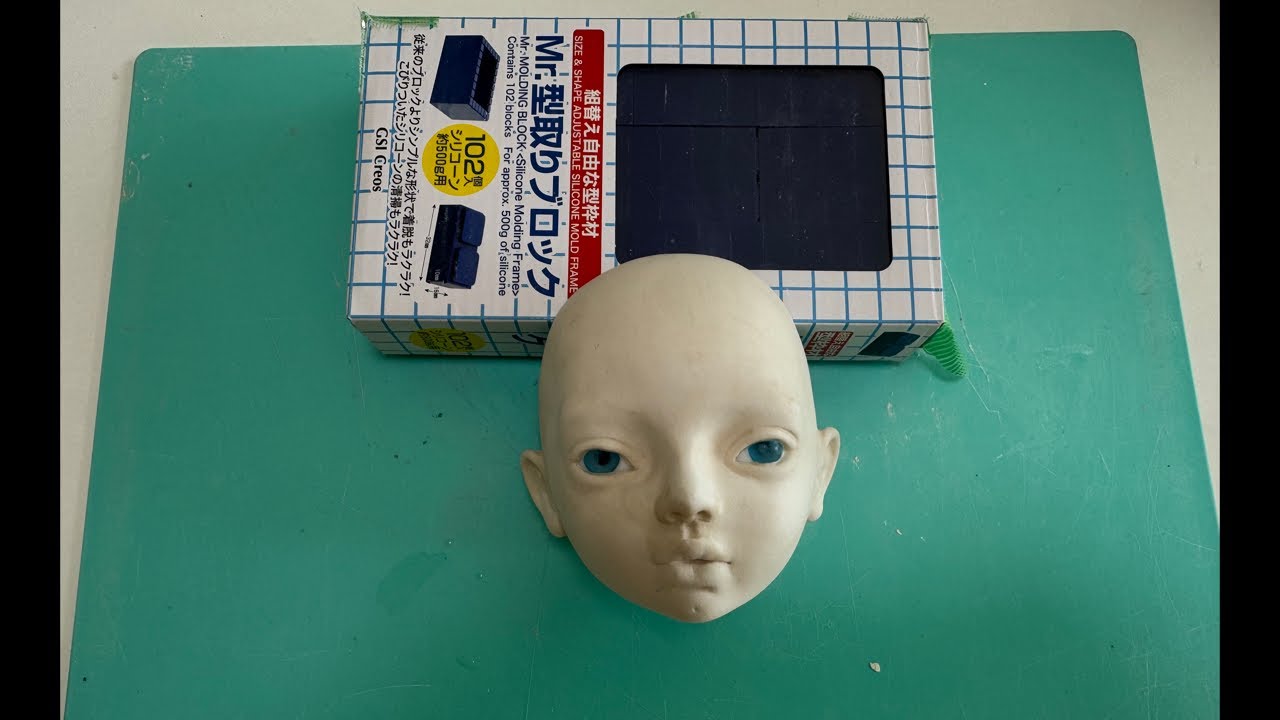 人形のへッドの石膏型取り①粘土埋め込み編