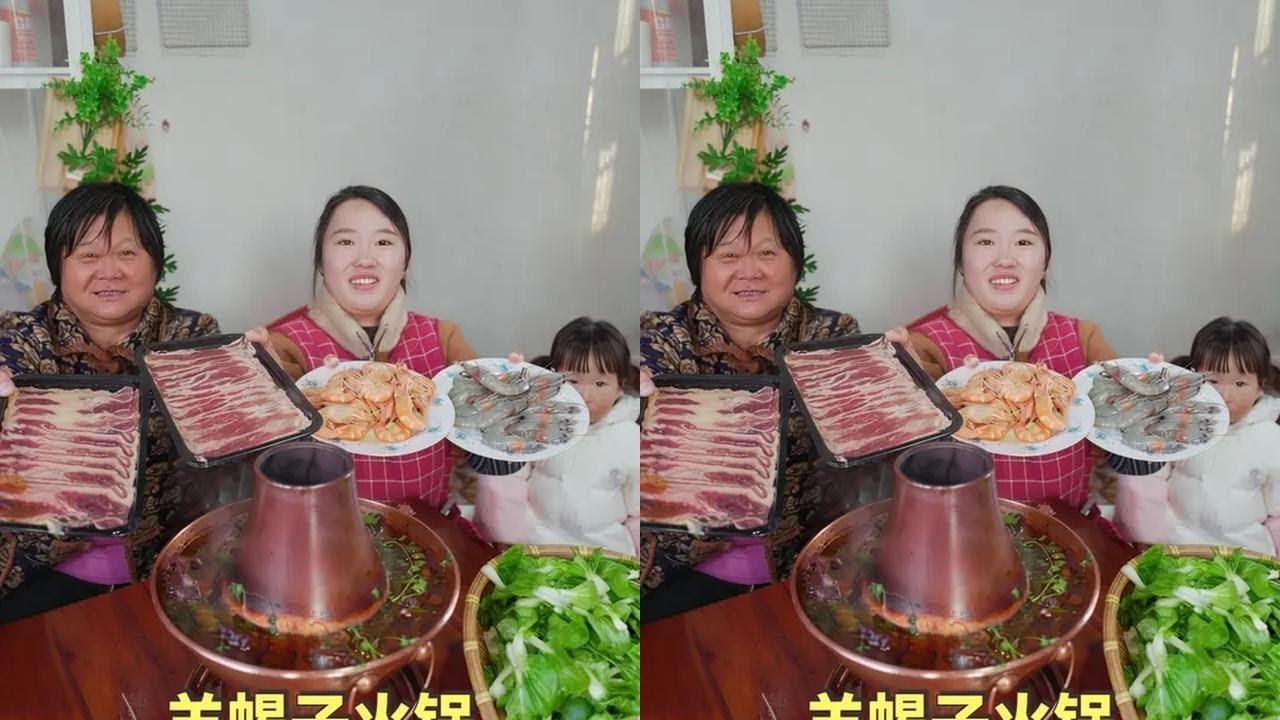 岁寒将冬至，团圆正当时，一家人围着铜炉吃羊蝎子火锅，一口下去，暖心又暖胃#我的乡村生活 #冬至 #火锅