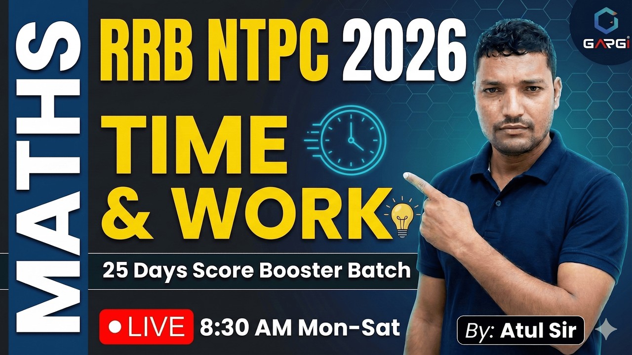 Time and Work live | All Types Questions, Formula & Tricks | 25 Days Maths Speed Booster