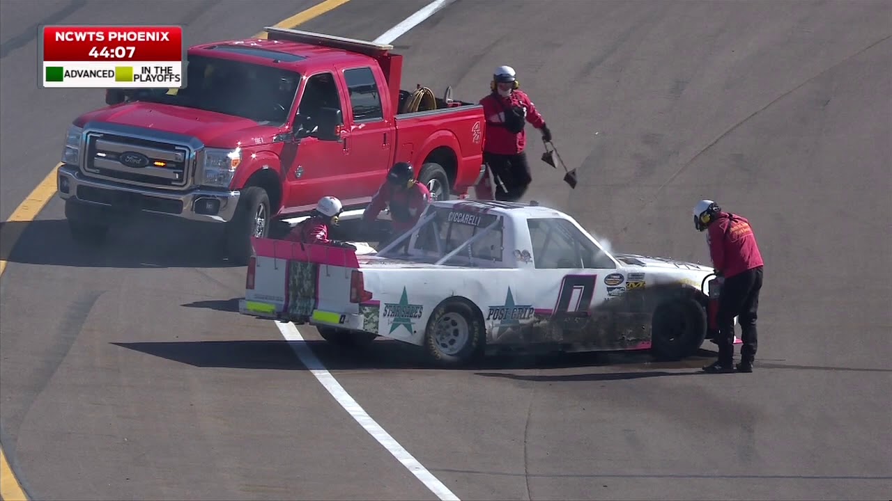 Watch: Truck catches fire in opening Phoenix practice