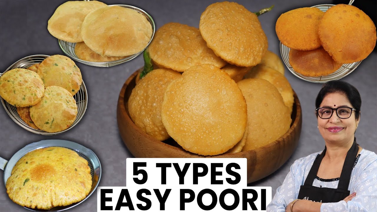 5 नए तरीके की पूरी जो आपके होश उड़ा दे | 5 Poori Recipes | Poori Recipe | Poori By Masala Kitchen