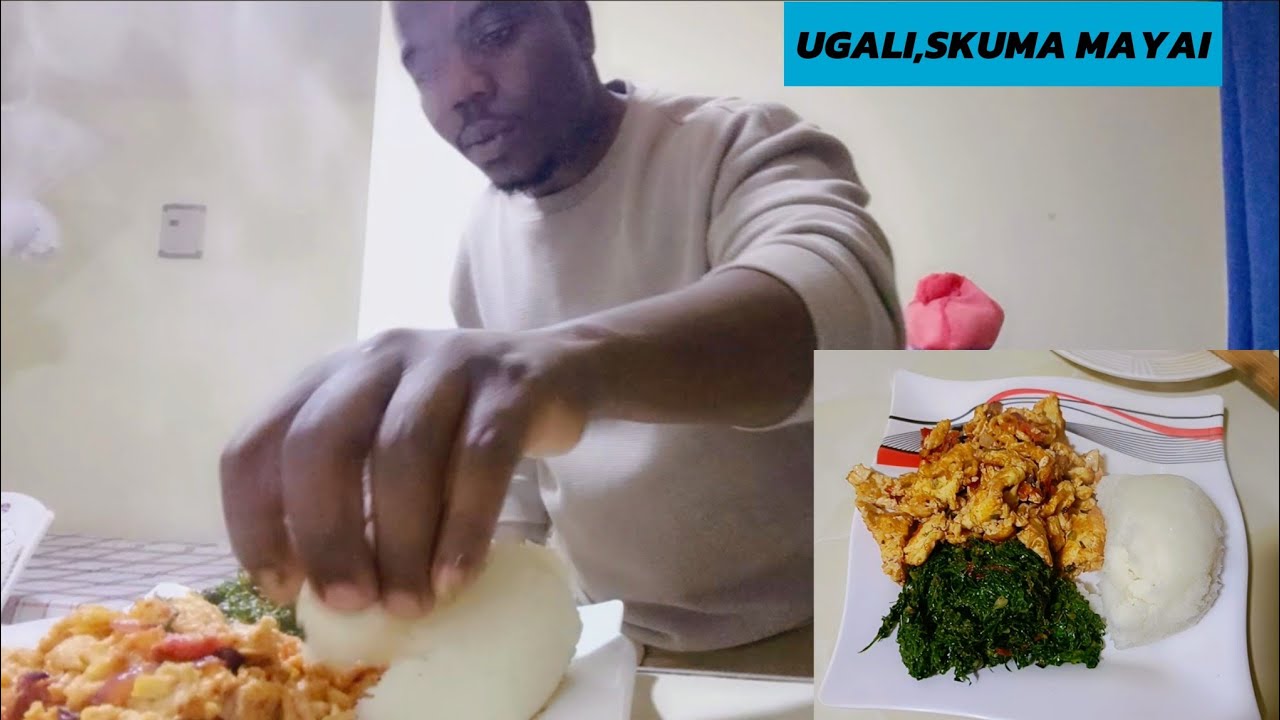 Dinner for One in Kenya 🇰🇪 ugali, sukuma wiki & eggs with only 95 shillings!
