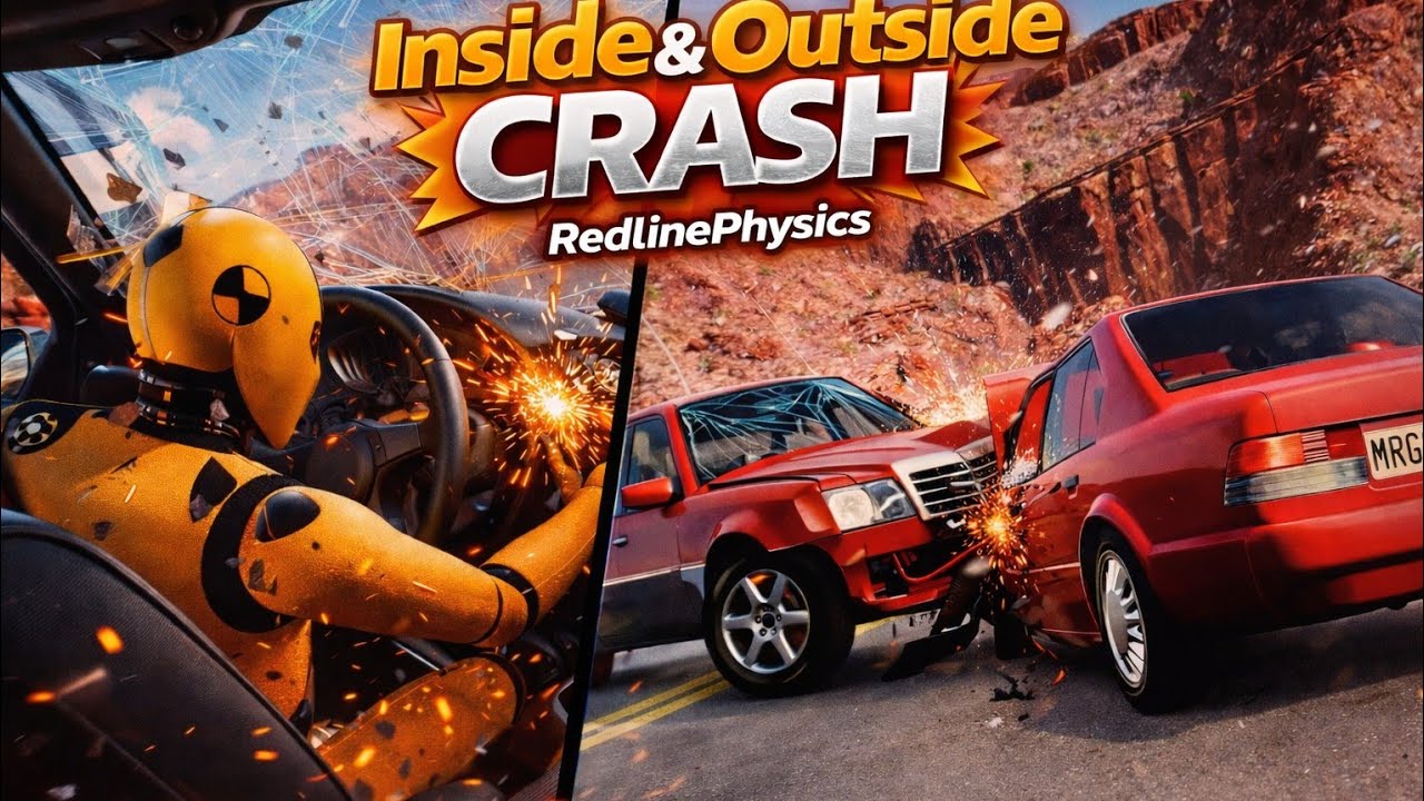Inside & Outside Crash Test #1 - BeamNG,Drive