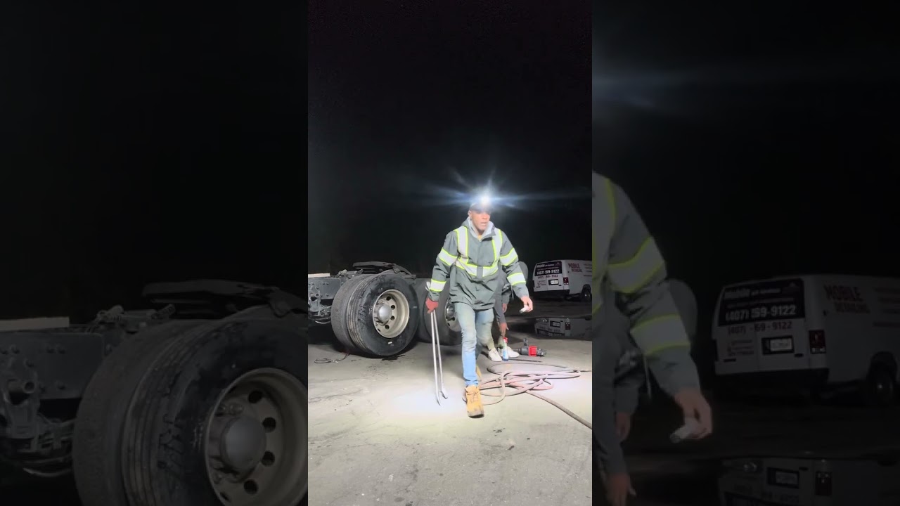 Semi truck tire change