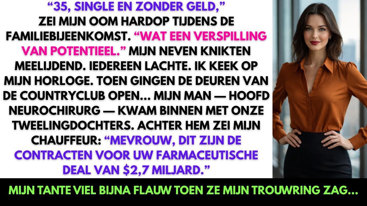 Op Familiebijeenkomst zei mijn oom: “Nog single en blut?” — Toen kwam mijn man, de neurochirurg