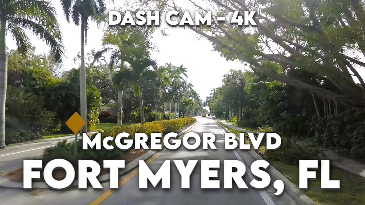 Exploring McGregor Boulevard: Fort Myers, FL Drive 🚗 | 4K Florida Adventure!