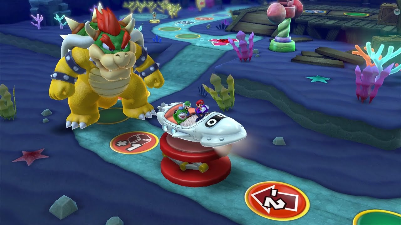 Mario Party 10 Bowser Party #577 Waluigi, Mario, Luigi, Spike Whisical Waters Master Difficulty