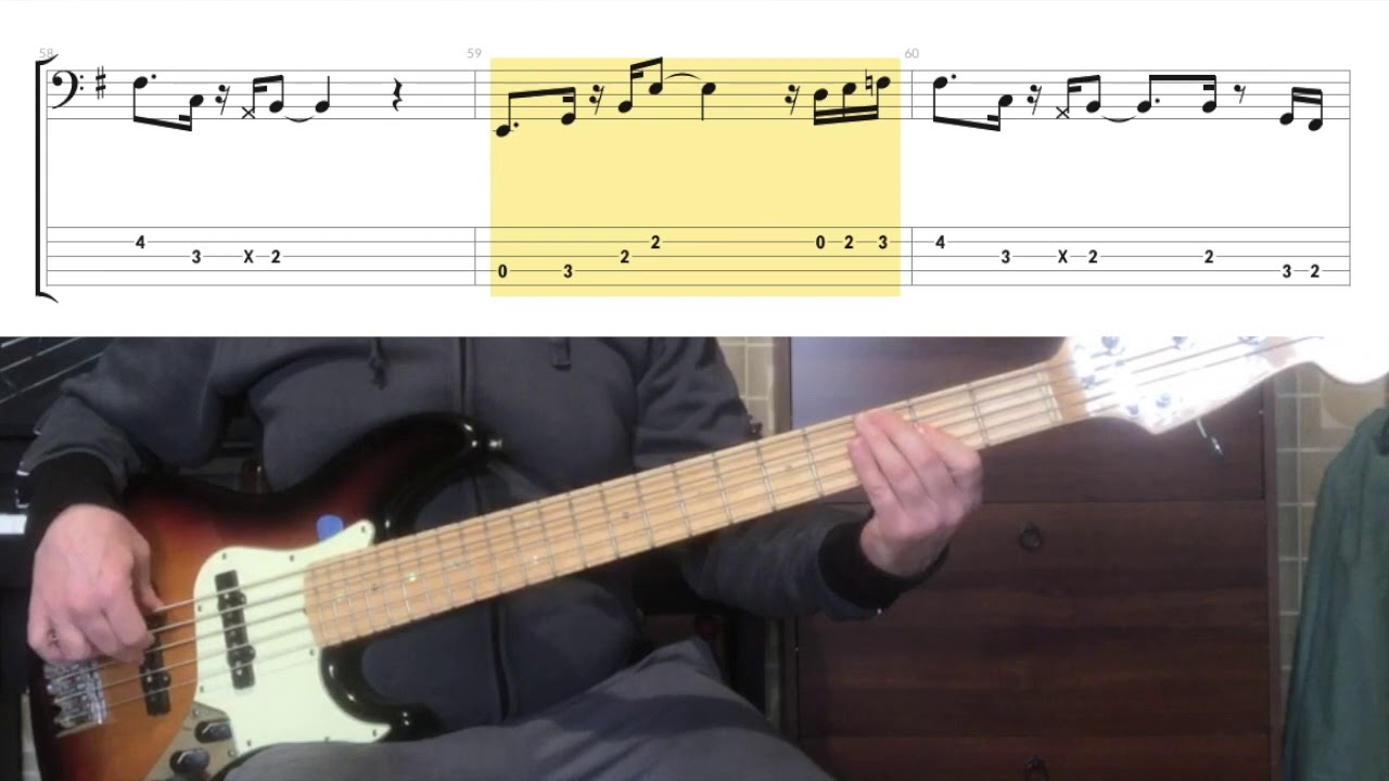 Jamiroquai - Cosmic Girl ( Bass Cover tabs in video )