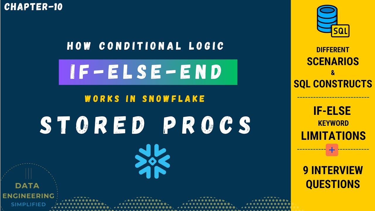 Exploring IF-ELSE Conditional Logic in Depth| Snowflake Stored Procedure Tutorial| Ch-10