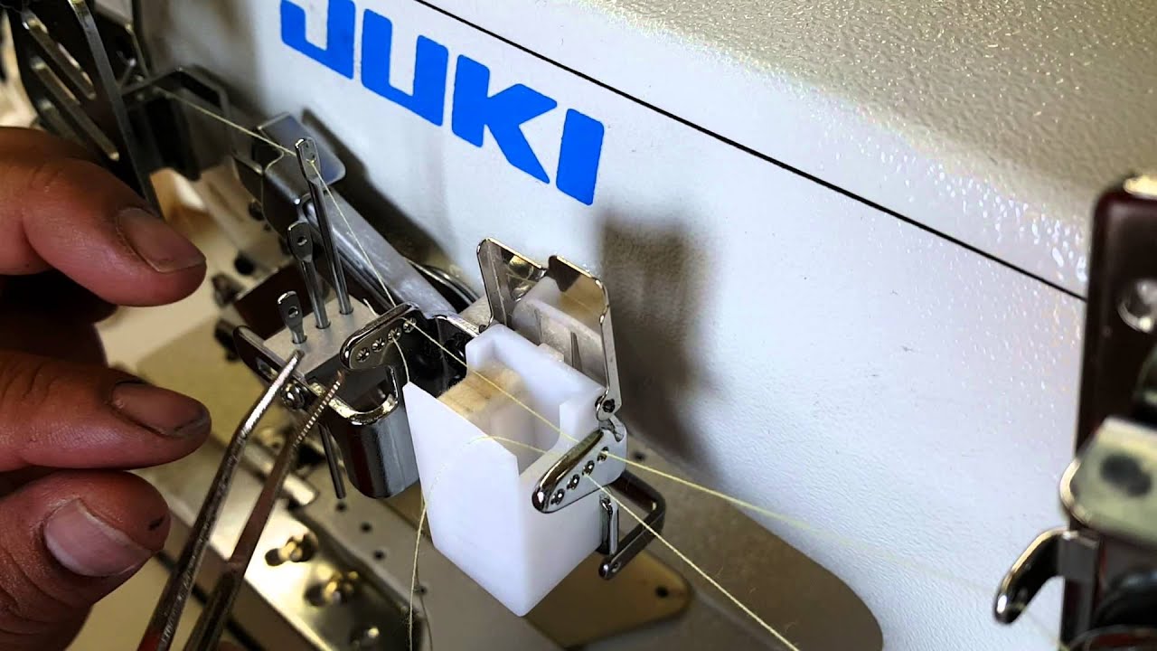 Заправка нити в плоскошовную машину Juki MF-7523