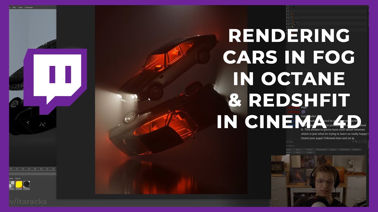 Rendering Cars  In Volumetric Fog In Octane & Redshift [08/15/20 STREAM]