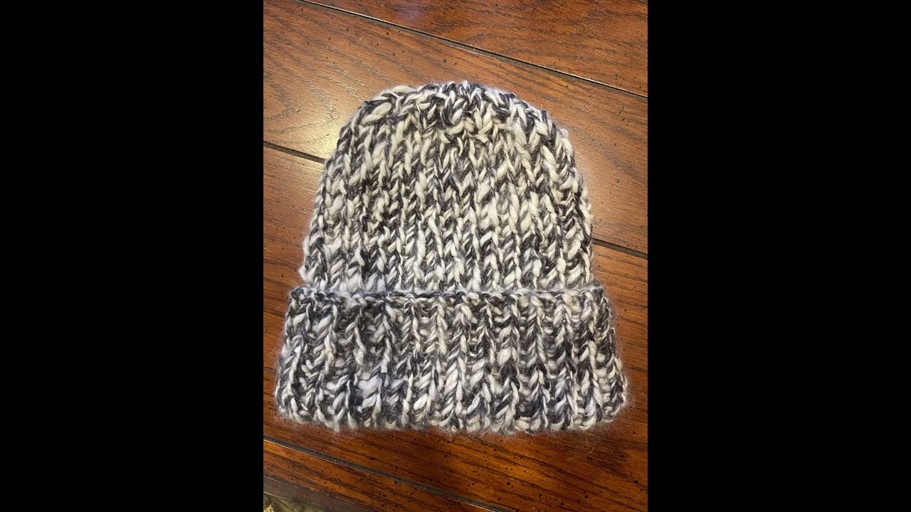 Making an Angora Wool Winter Hat using Hand-Spun Angora Yarn SUPER CHUNKY KNIT HAT COZY