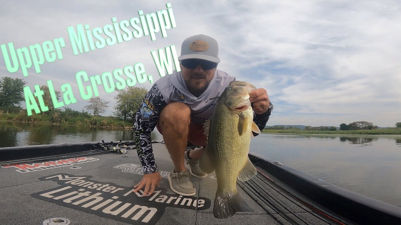 Low water and lots of bass on the Upper Mississippi River at La Crosse, WI