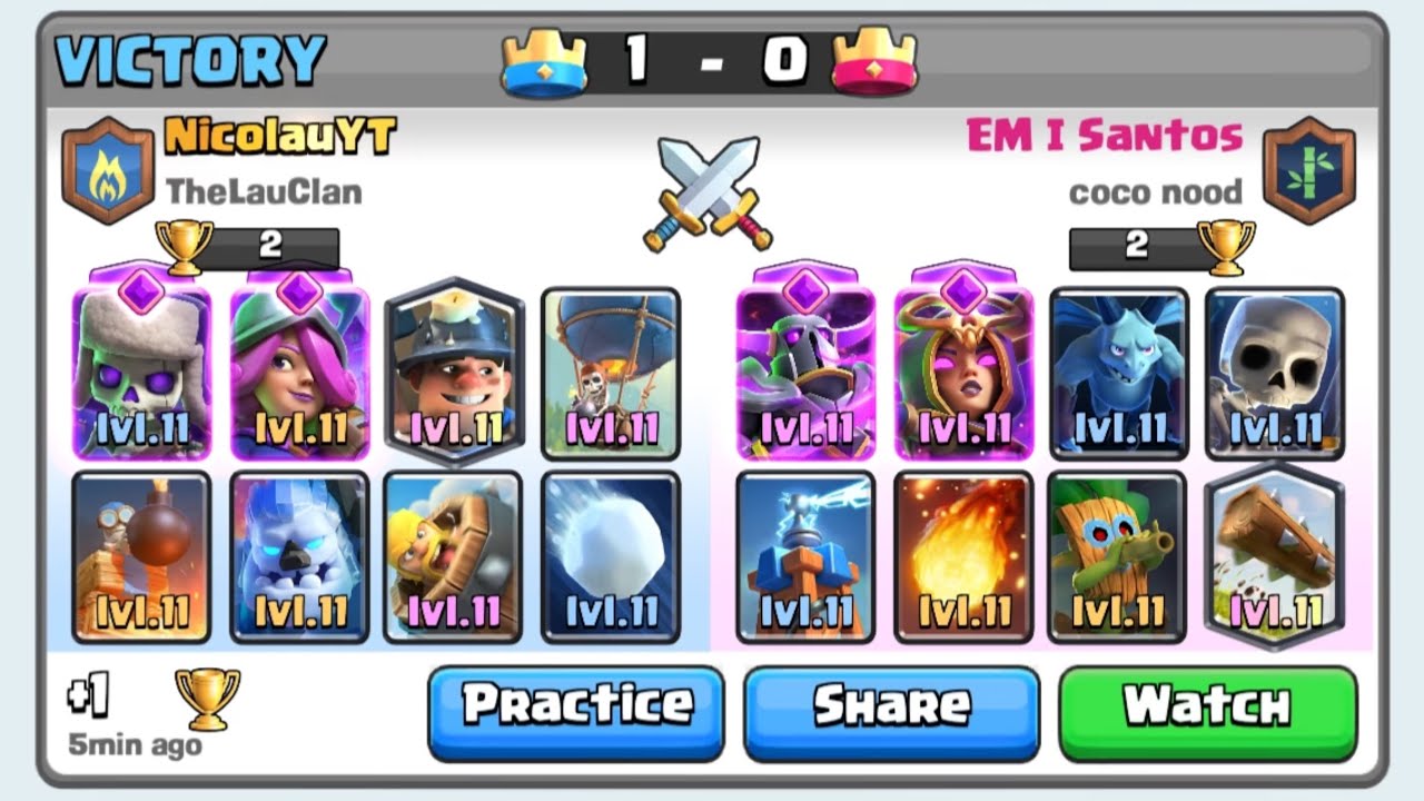 NicolauYT vs EM I Santos in Clash Royale | Nicolau Backup