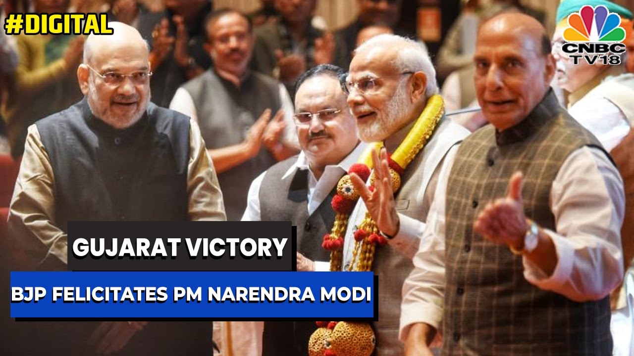 BJP Felicitates PM Narendra Modi Over Historic Gujarat Victory | Digital | CNBC-TV18