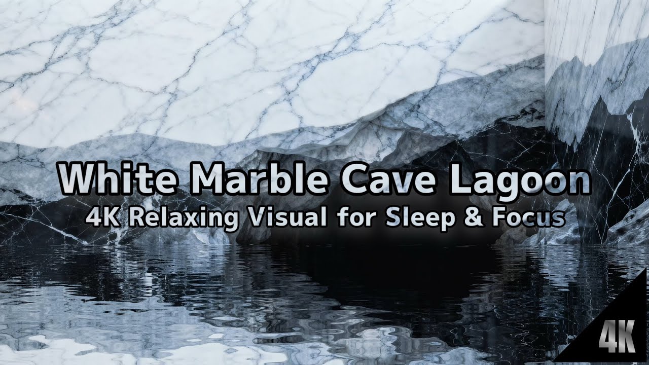 White Marble Cave Lagoon • 4K Relaxing Visual for Sleep & Focus | Ambient Background | Aura Motion