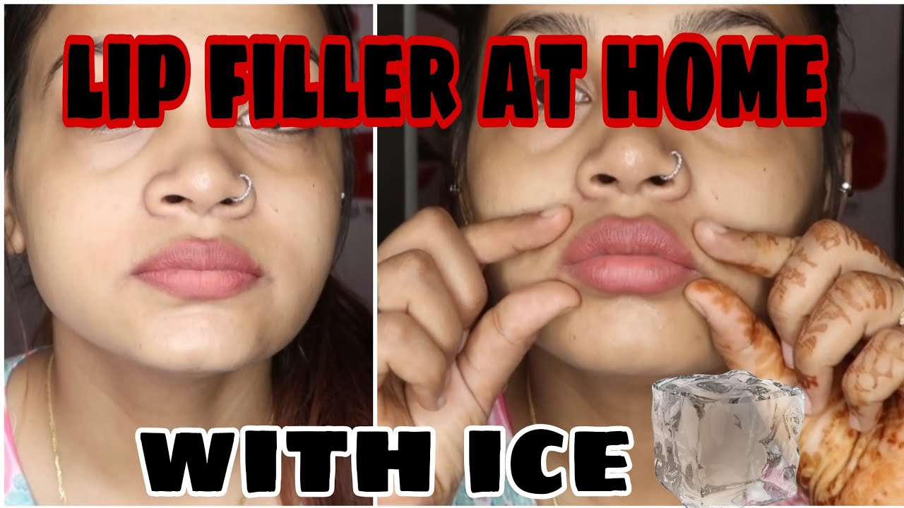 I DID TEMPORARY LIP FILLER AT HOME || LIP FILLER || PLUMPED MY LIPS WITH ICE