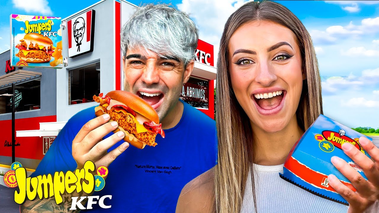 COMIENDO la HAMBURGUESA VIRAL de KFC por JUMPERS ¿Está tan buena cómo dicen?