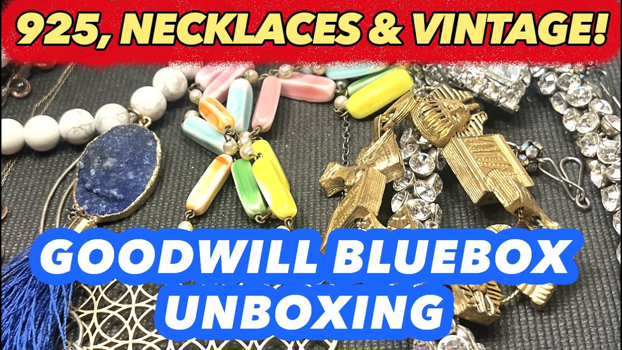 GOODWILL BLUEBOX MYSTERY 5 LBS JEWELRY UNBOXING: SOME 925 & MOSTLY CRAFT! #jewelryunboxing #unboxing