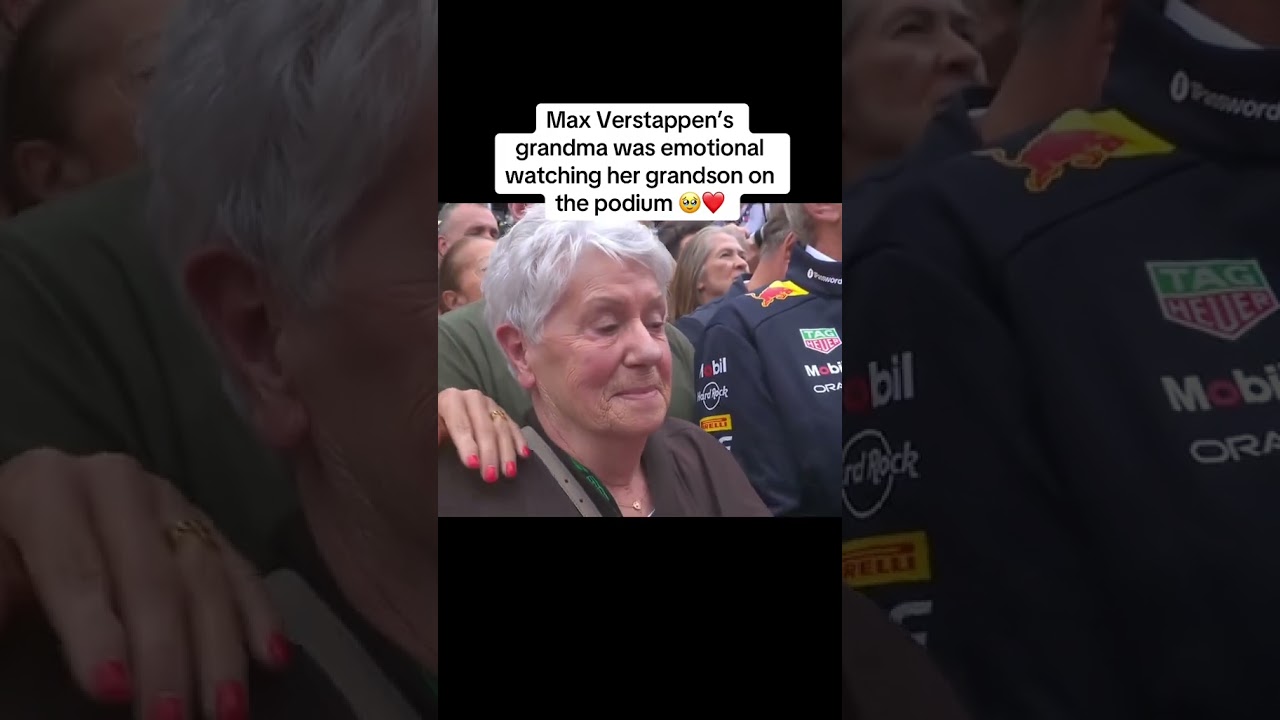Max Verstappen&rsquo;s grandma after his win in Baku ❤️