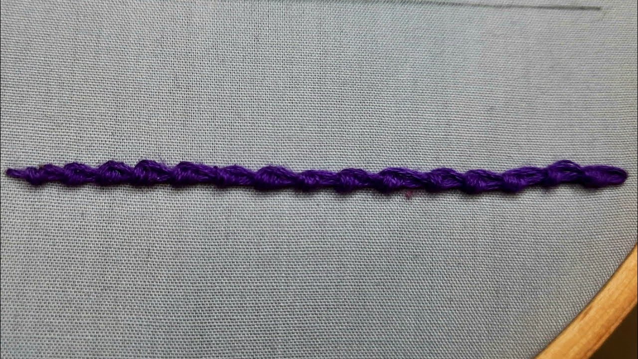 Hand embroidery tutorial for beginners | Portuguese knotted stem stitch | How to stitch #shorts #diy