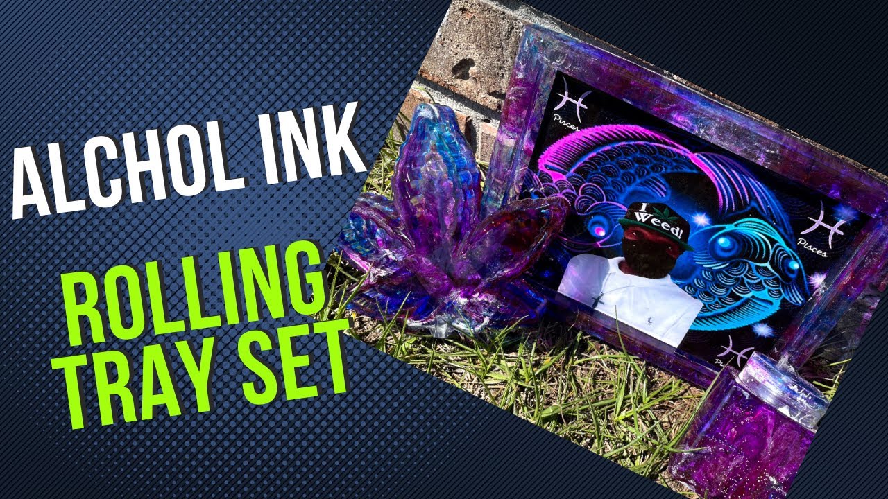 Alcohol Ink Rolling Tray set #diy #rollingtray #epoxyresin