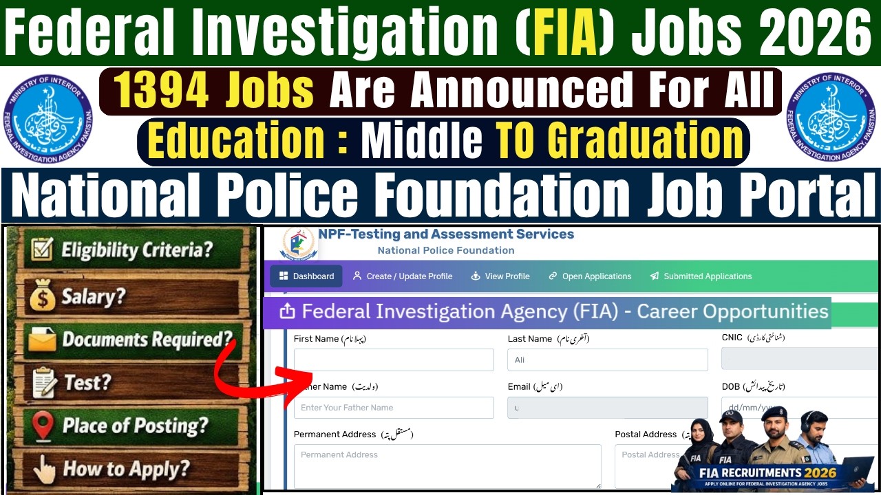 1394 FIA Jobs 2026 Online Apply | OTP Issue Resolved Now | How to Create Account on NPF Job Portal