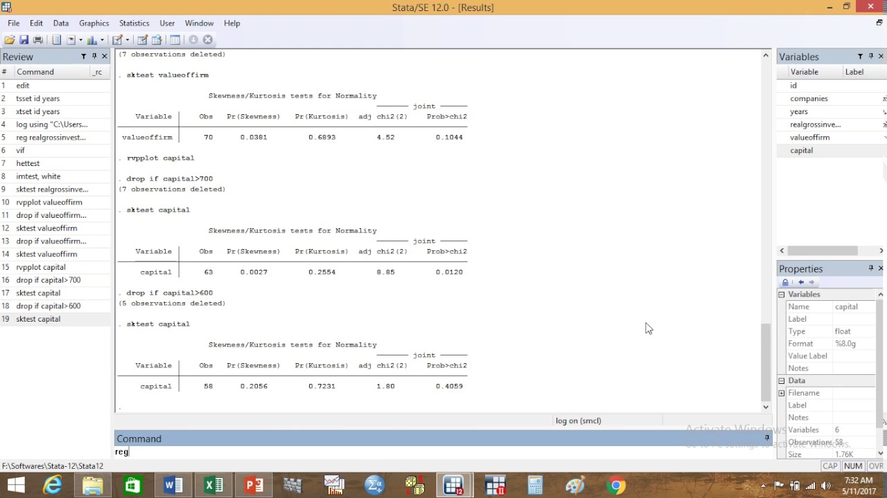 Panel data Analysis and Effect of Normality on Heteroscedasticity results