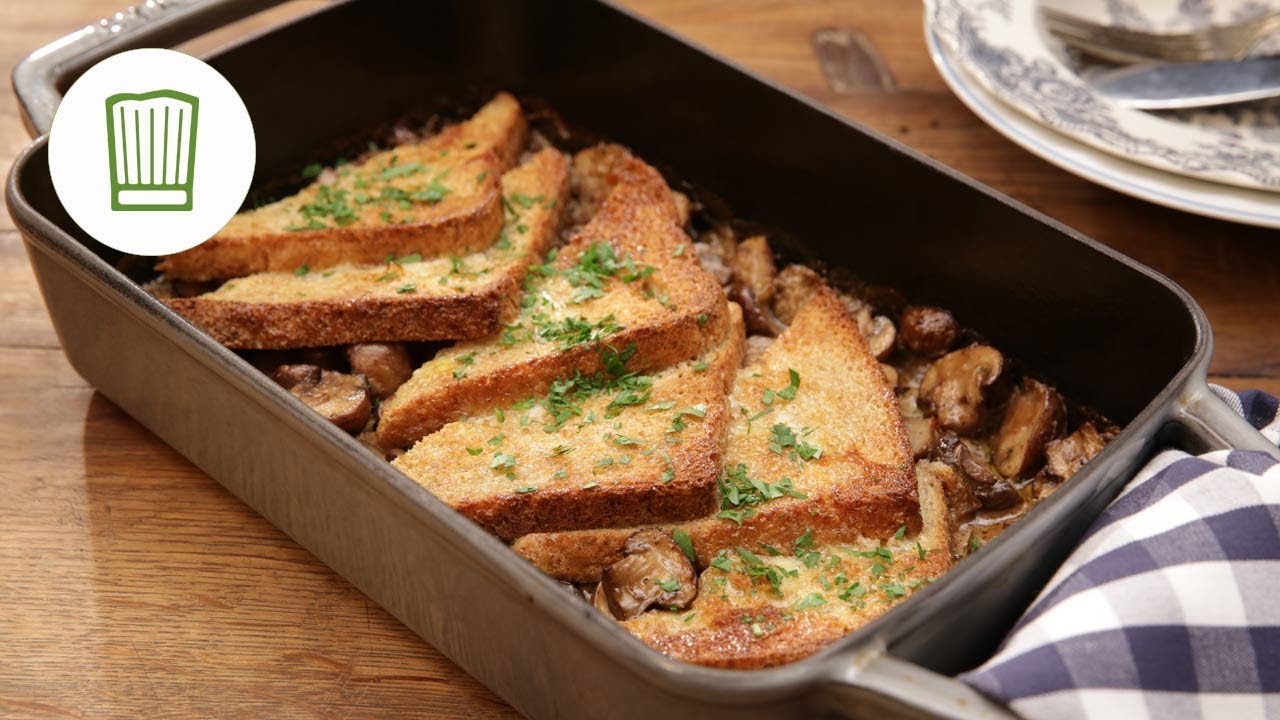 Pilzauflauf mit &uuml;berbackenem Toast | Chefkoch.de