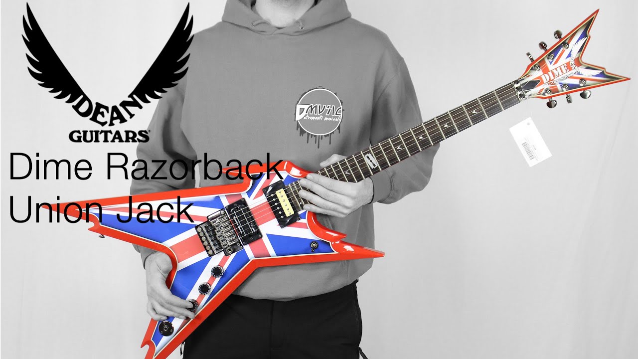 DEAN Dime Razorback Union Jack - D-Music Guitar Test (con Hughes & Kettner TubeMeister 5)