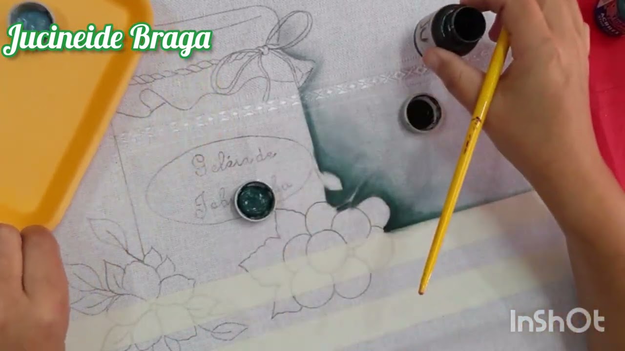 - pintando potes de Geleia - fundo suave na pintura - pintura em tecido gratuita