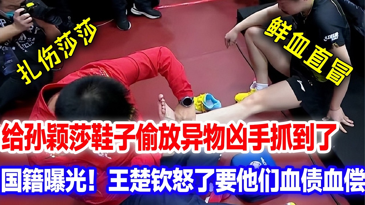 给孙颖莎鞋子放异物，扎破莎莎脚的凶手捉到了！国籍曝光他们太阴险，王楚钦怒了当天要找他们报仇