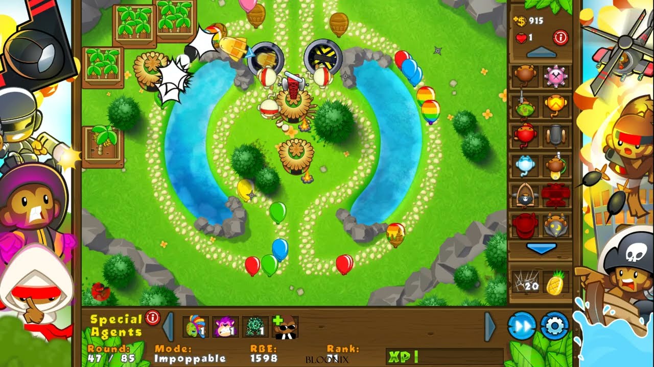 Bloons Tower Defense 5 | Beginner Map | Alpine Lake | Impoppable