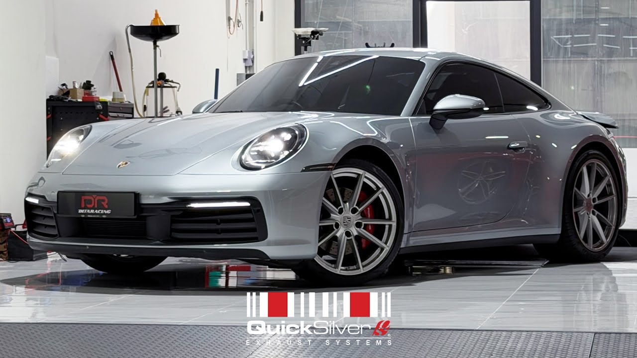 Титановая выхлопная система Quicksilver для Porsche 992 Carrera S | Цвет: Доломитовый серебристый