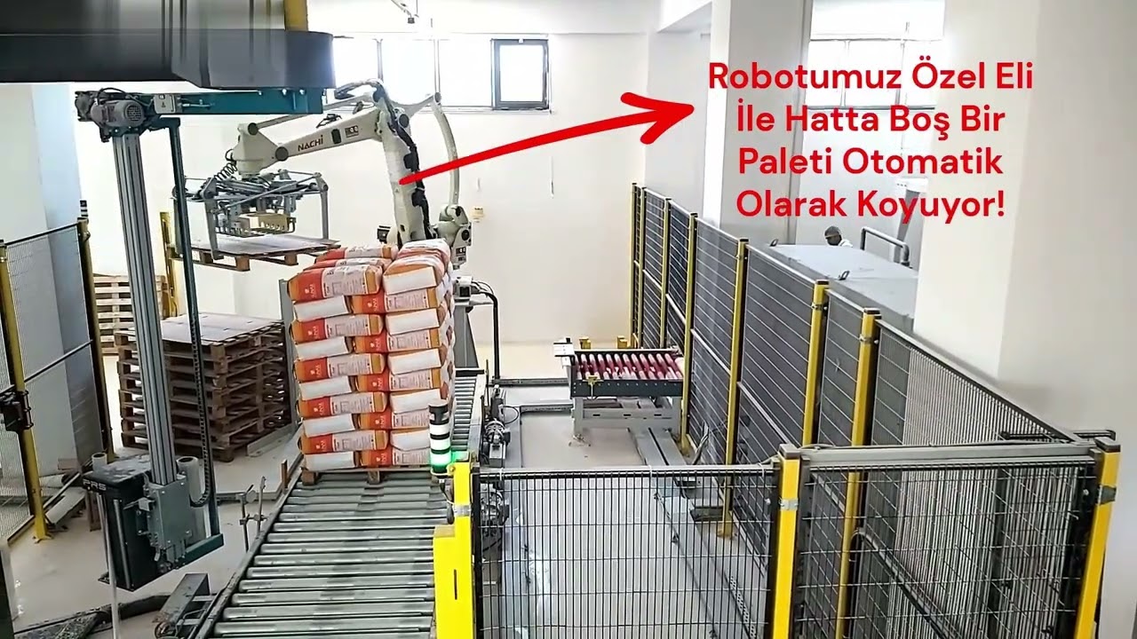 25 Kg'lık Un Torbası Paletleme Robotu: TARA Robotik NACHI Robotik