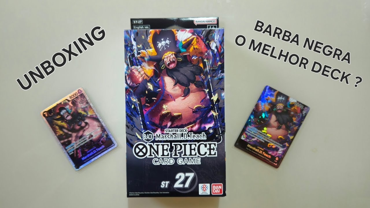Abrindo o Deck Inicial do Barba Negra One Piece Card Game ST 27 🔥